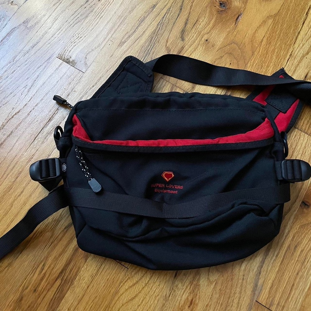 Vintage Super Lovers Equipment Japan Black/Red Shoulder Bag Bum Crossbody Kawaii